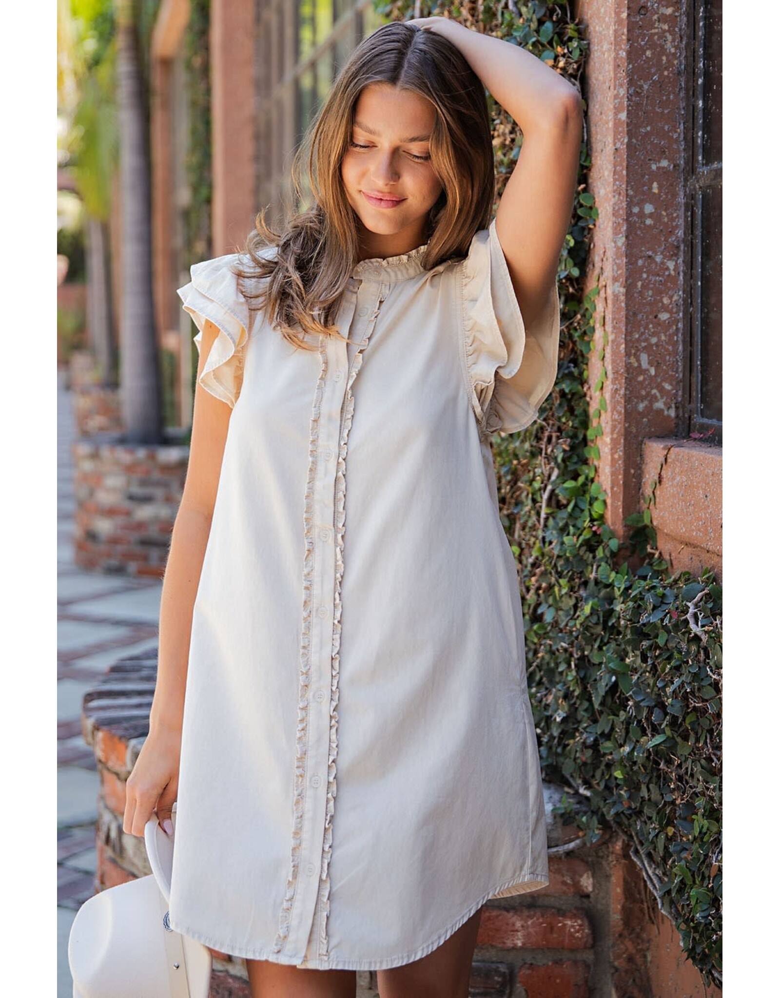ee:some Short Sleeve Dress (Bone)