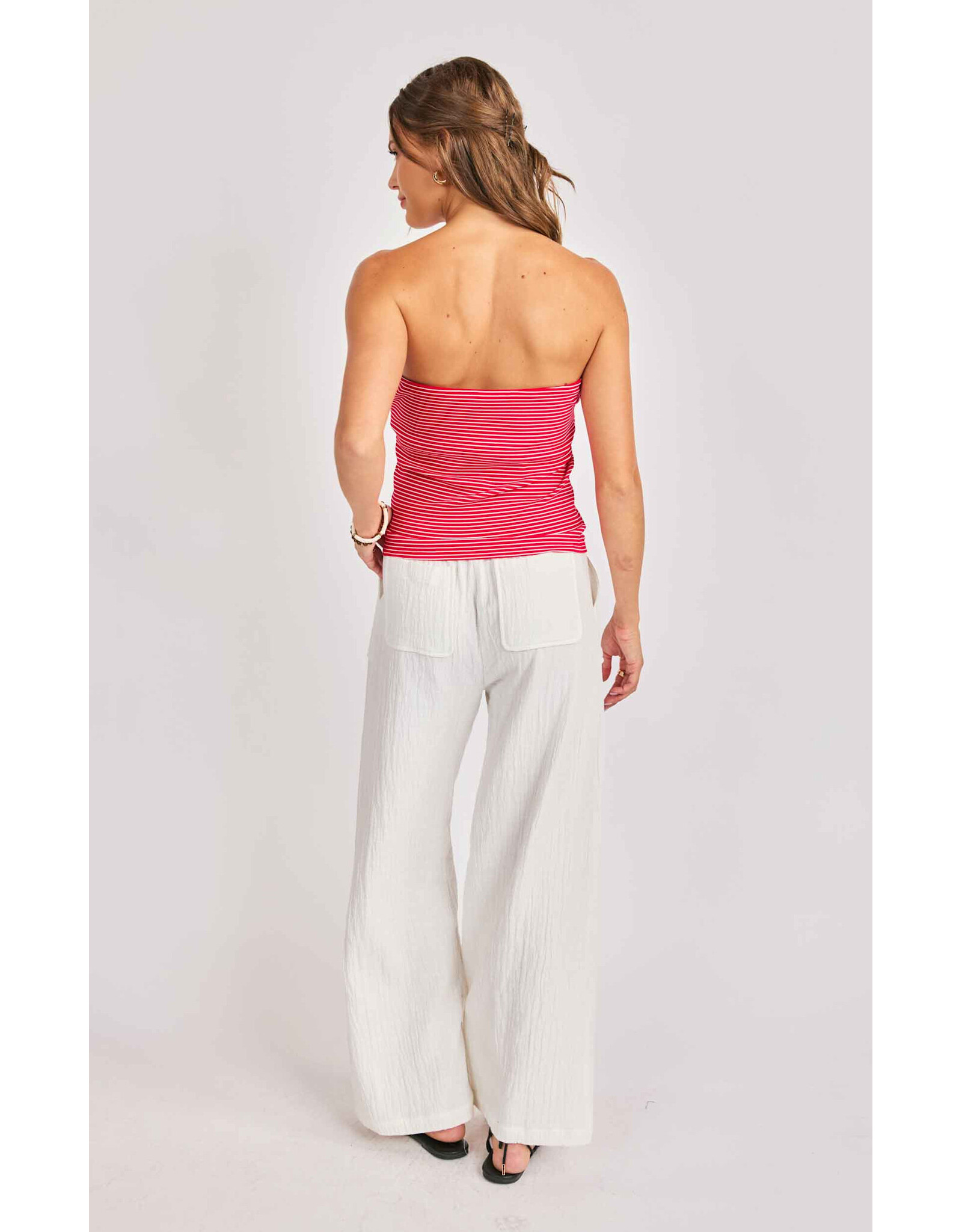 Sadie & Sage Sadie & Sage - Jukebox Knit Tube Top (Red / White)