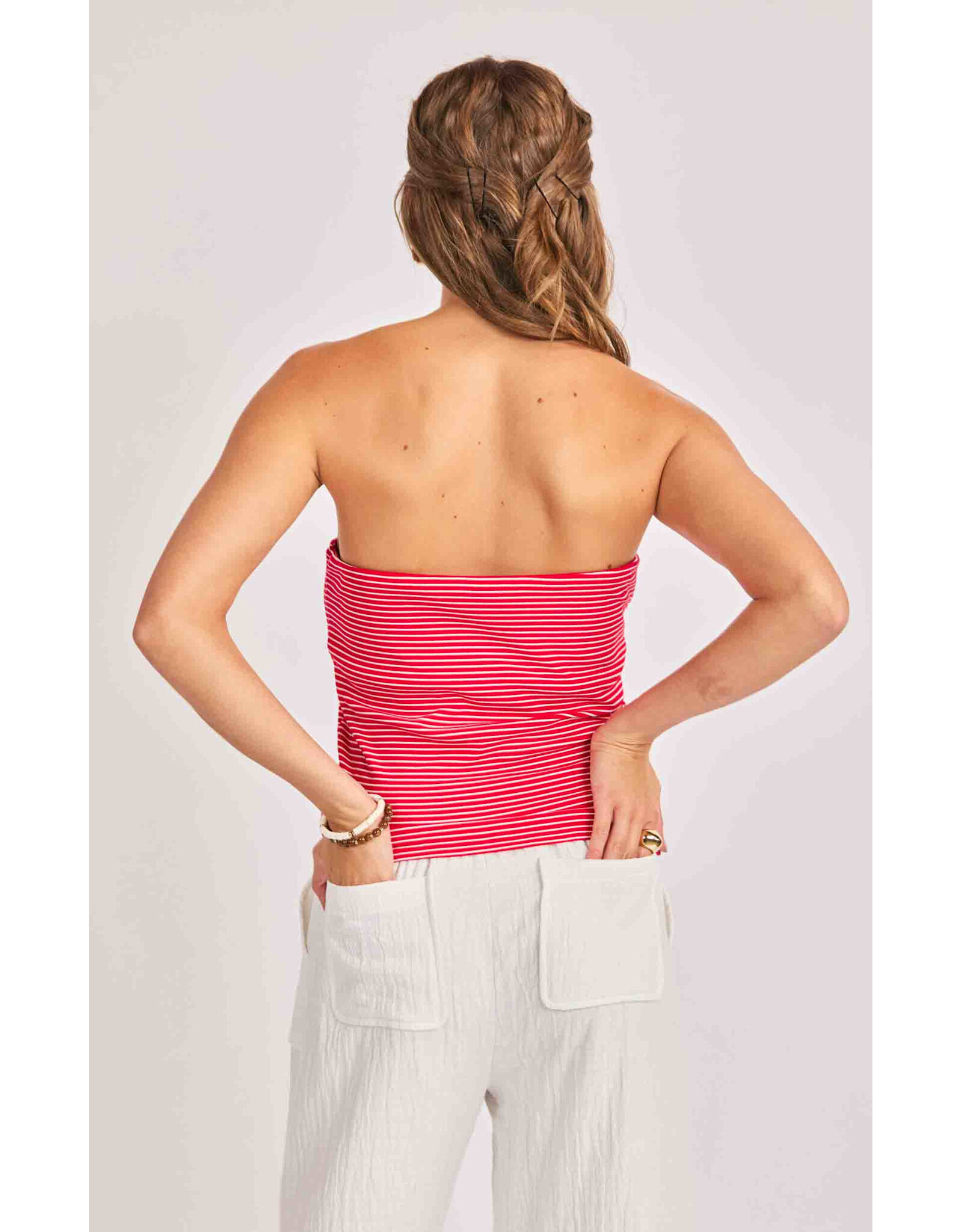 Sadie & Sage Sadie & Sage - Jukebox Knit Tube Top (Red / White)