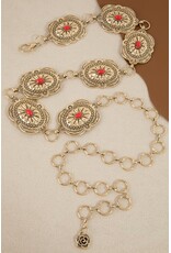 Fame Accessories Western Concho Chain Link Belt