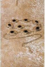 Fame Accessories Oval Stone Western Concho Chain Belt