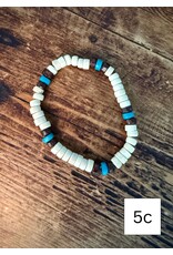 Fame Accessories Assorted Western Wood and Turquoise Beaded Bracelets