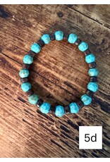 Fame Accessories Assorted Western Wood and Turquoise Beaded Bracelets