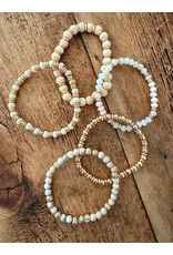 L&B Creations Assorted Natural and Gold Beaded Bracelets