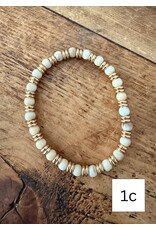 L&B Creations Assorted Natural and Gold Beaded Bracelets