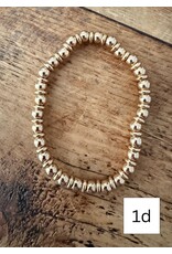 L&B Creations Assorted Natural and Gold Beaded Bracelets