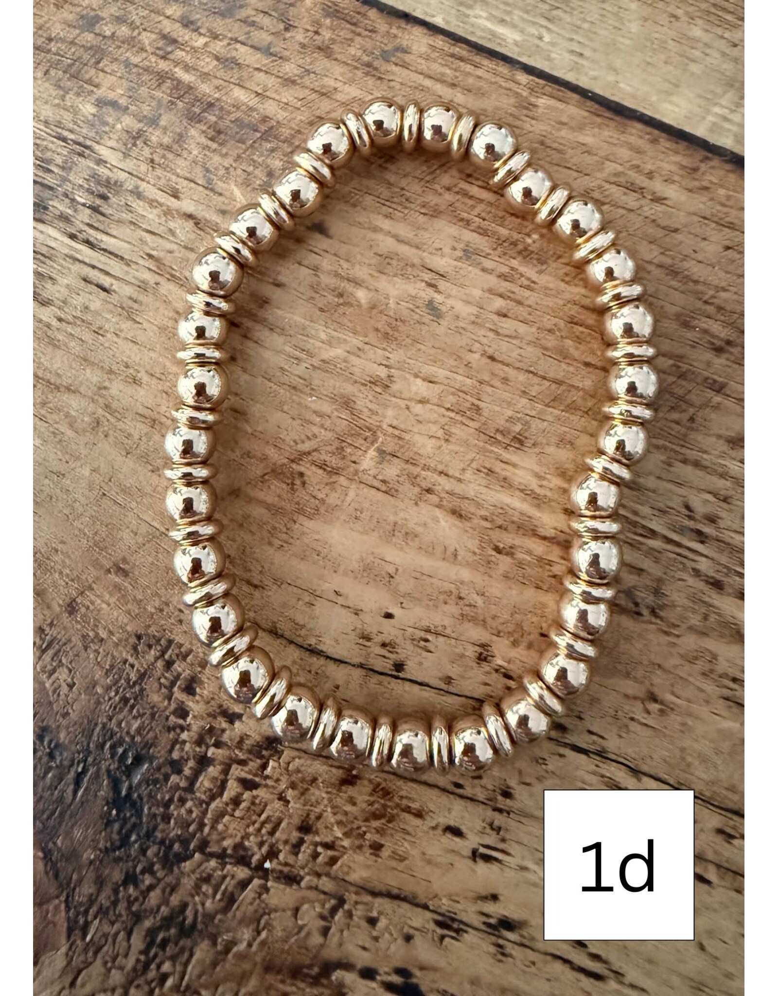 L&B Creations Assorted Natural and Gold Beaded Bracelets