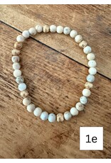 L&B Creations Assorted Natural and Gold Beaded Bracelets