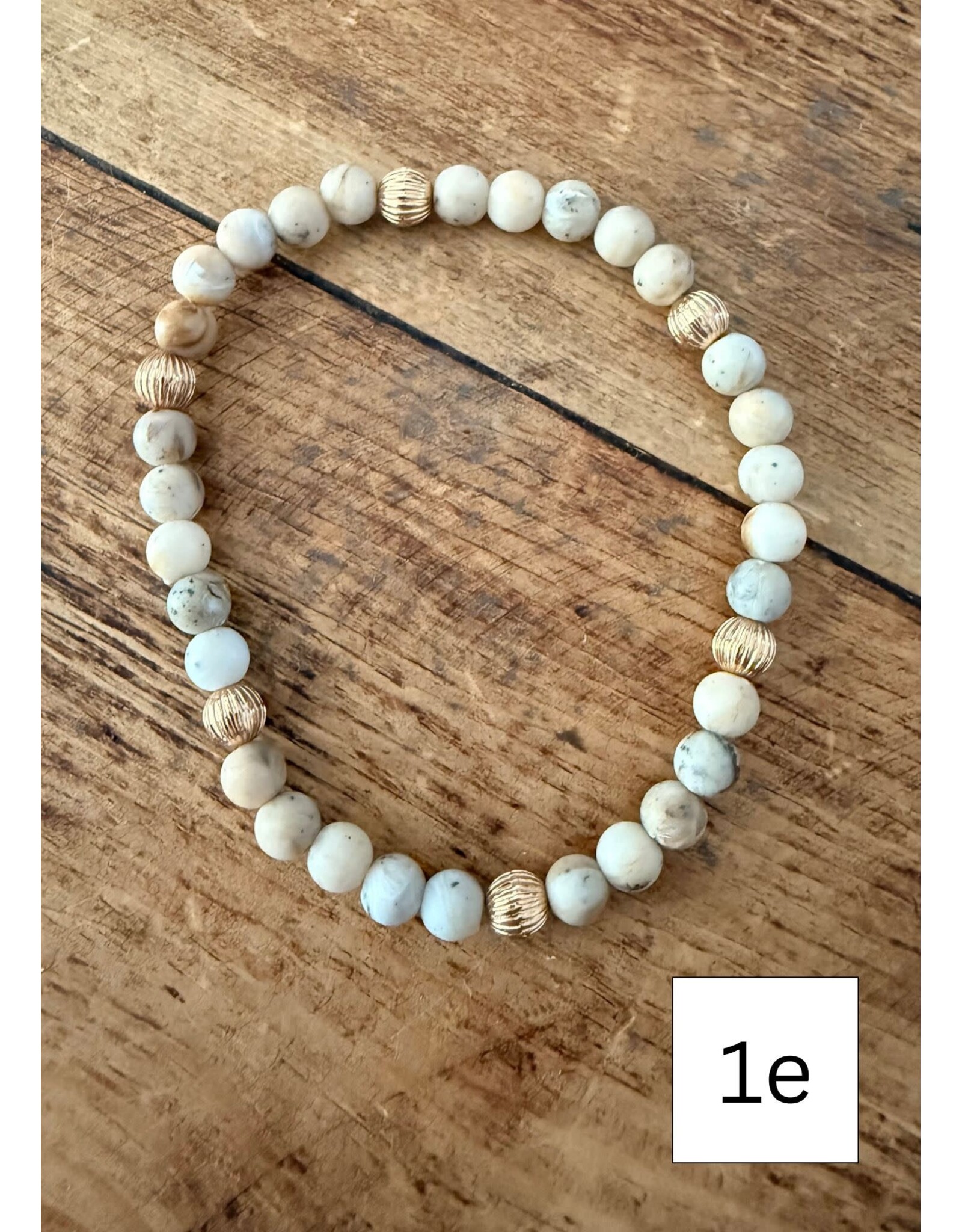 L&B Creations Assorted Natural and Gold Beaded Bracelets