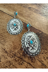 L&B Creations Western Oval Drop Earrings