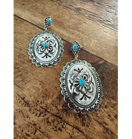 L&B Creations Western Oval Drop Earrings