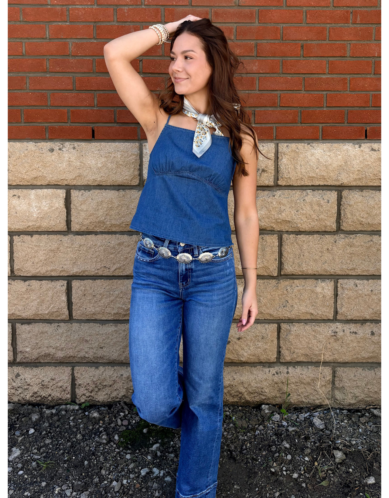 Sadie & Sage Sadie & Sage - Rango Chambray Tank (Dark Chambray)