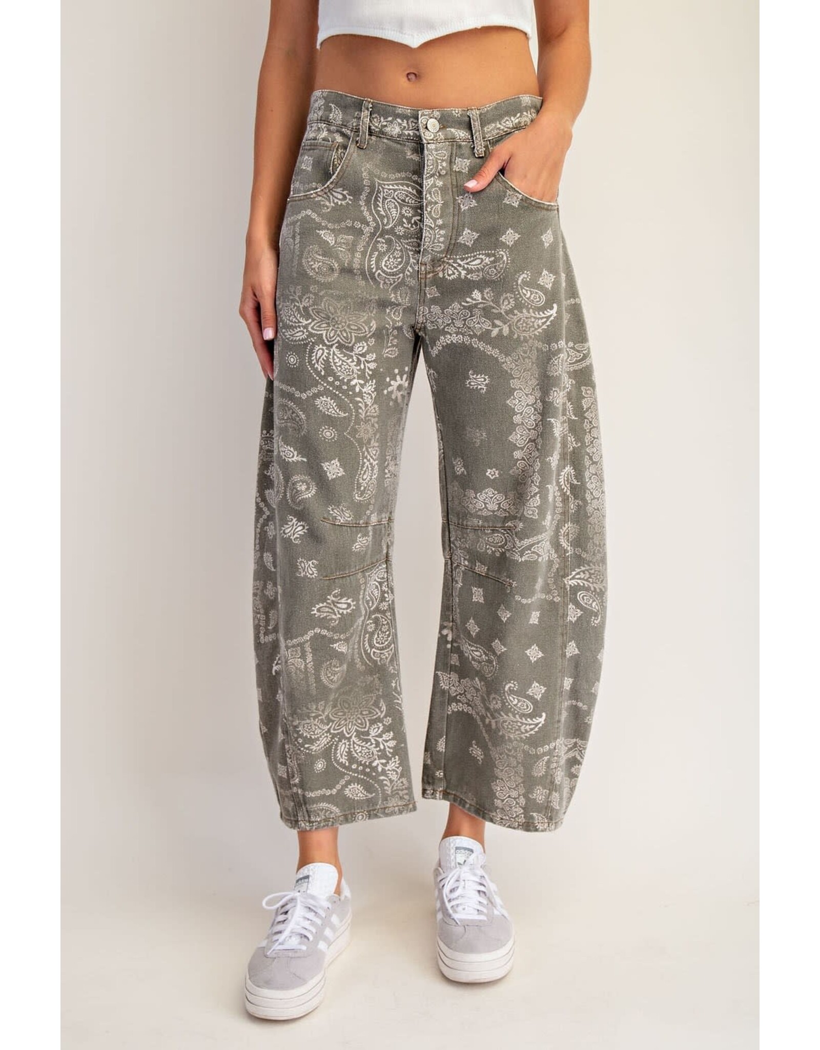 ee:some Bandana Print Barrel Jeans (Vintage Army)