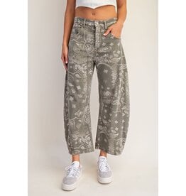 ee:some Bandana Print Barrel Jeans (Vintage Army)