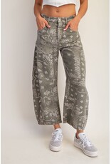 ee:some Bandana Print Barrel Jeans (Vintage Army)