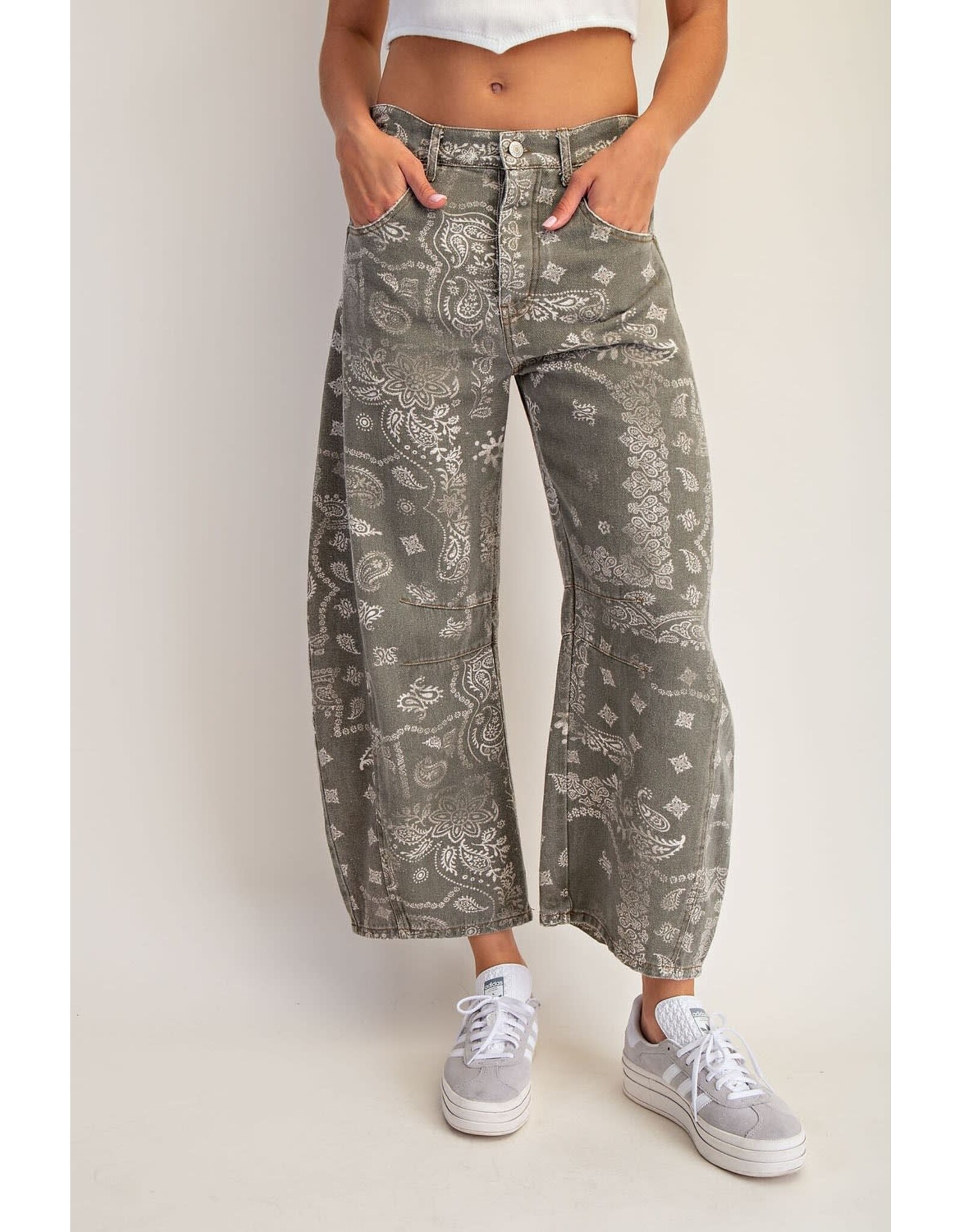 ee:some Bandana Print Barrel Jeans (Vintage Army)