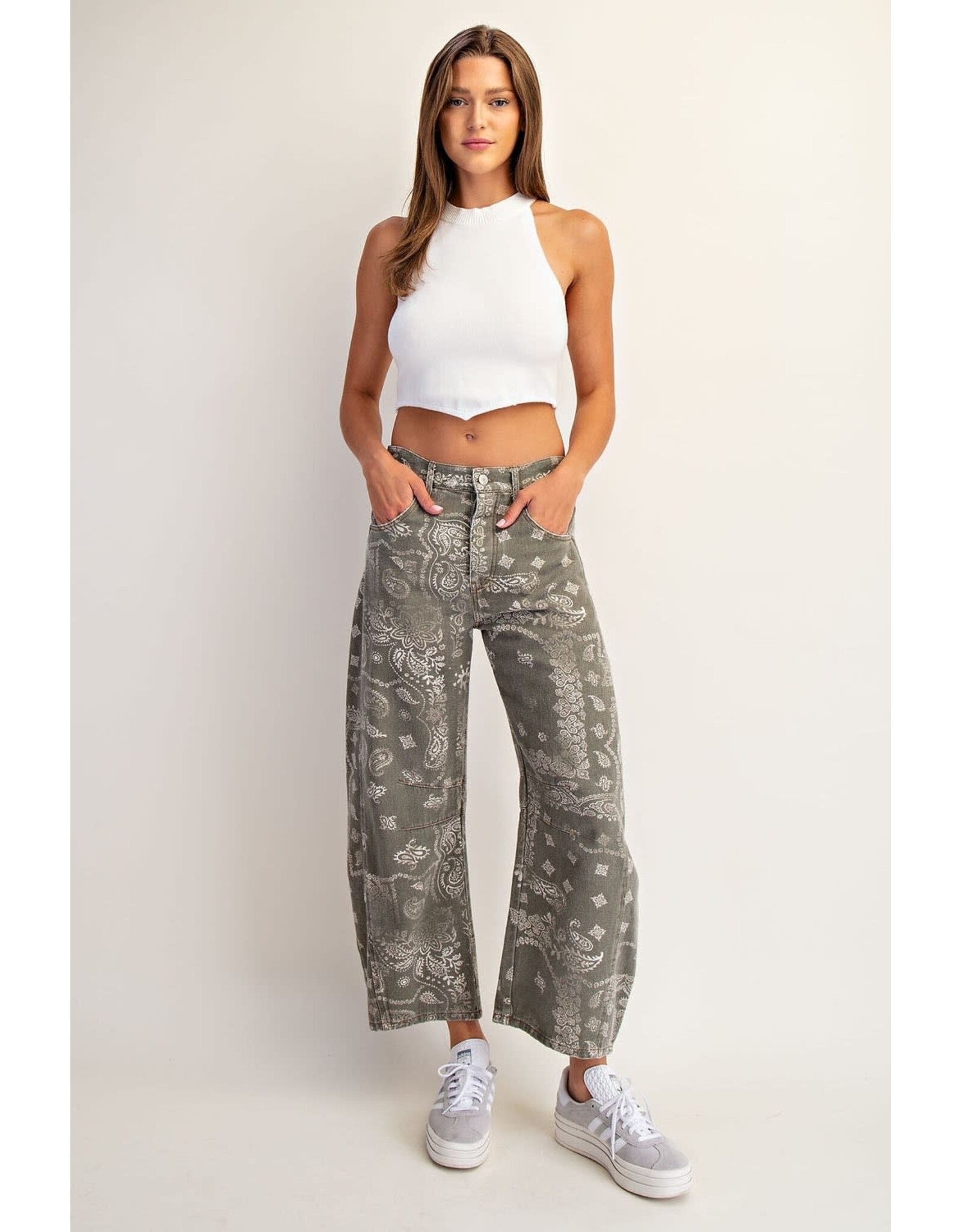 ee:some Bandana Print Barrel Jeans (Vintage Army)