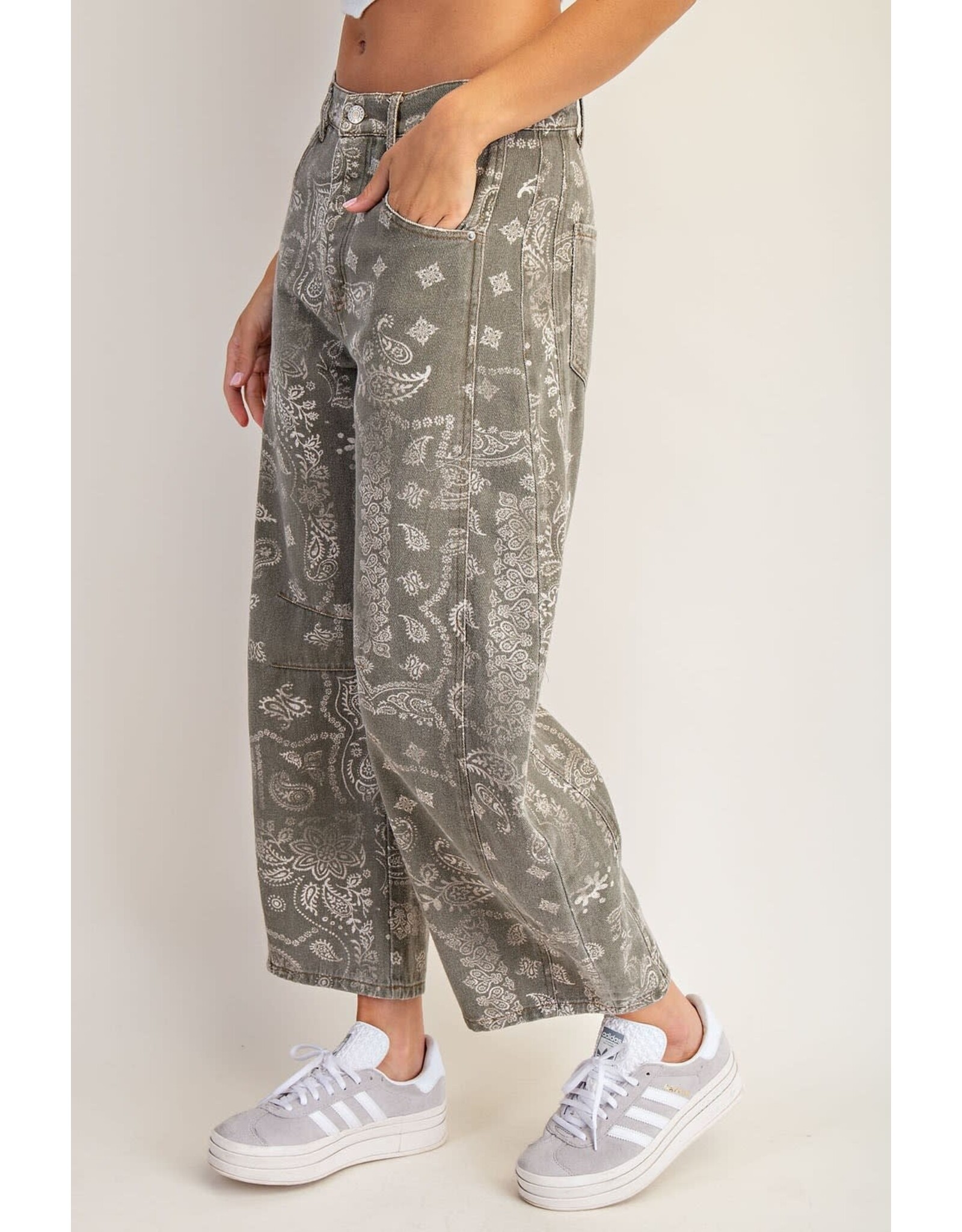ee:some Bandana Print Barrel Jeans (Vintage Army)