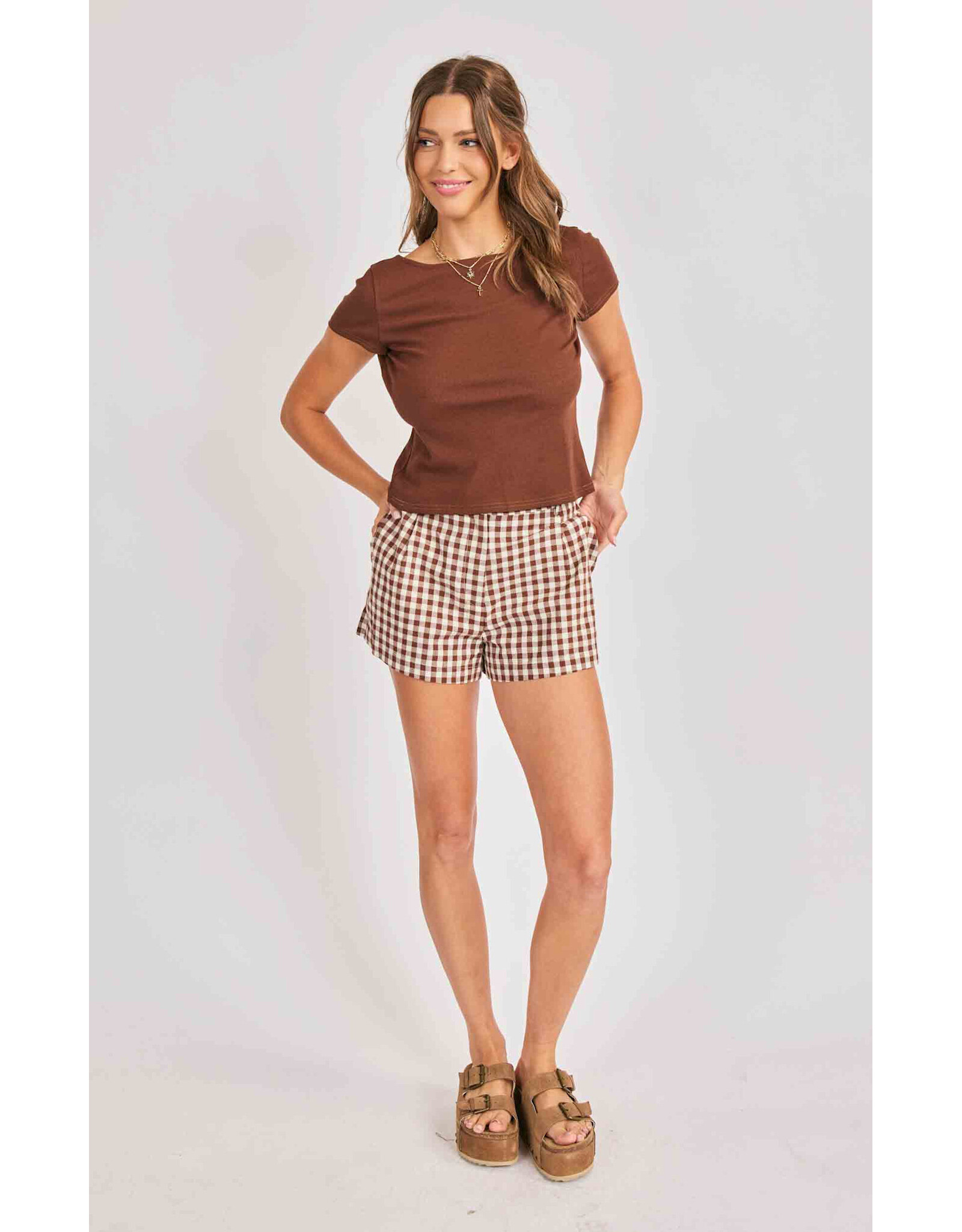 Sadie & Sage Sadie & Sage - Ruby Knit Top (Brown)