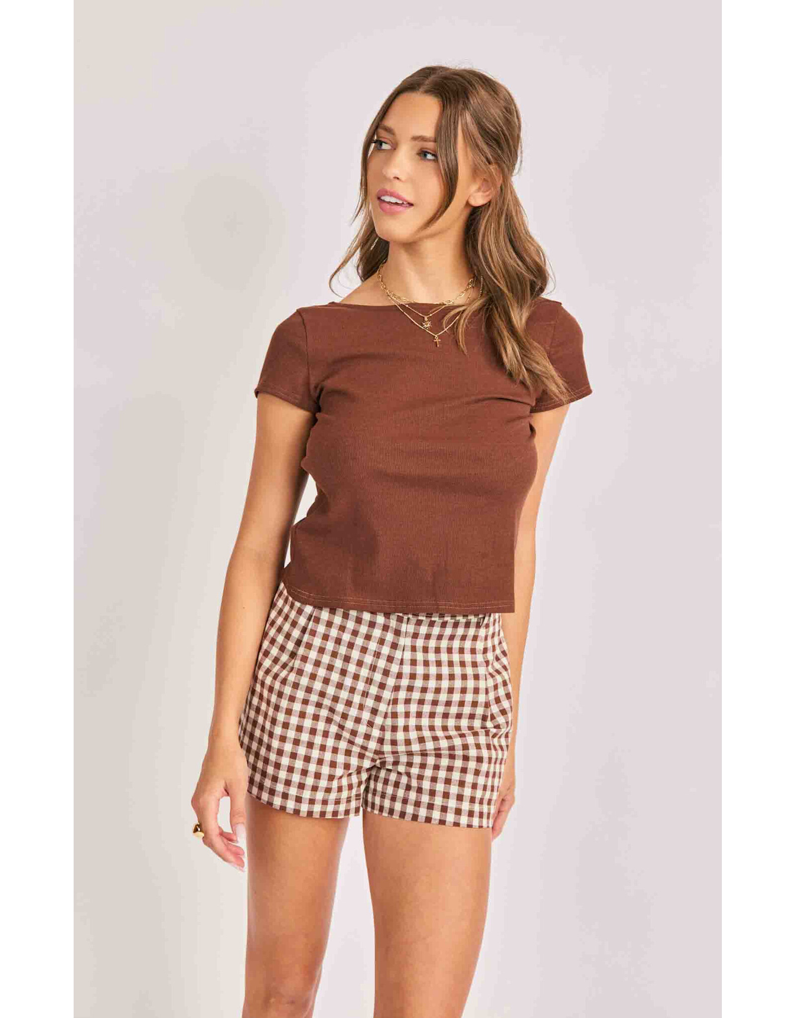 Sadie & Sage Sadie & Sage - Ruby Knit Top (Brown)