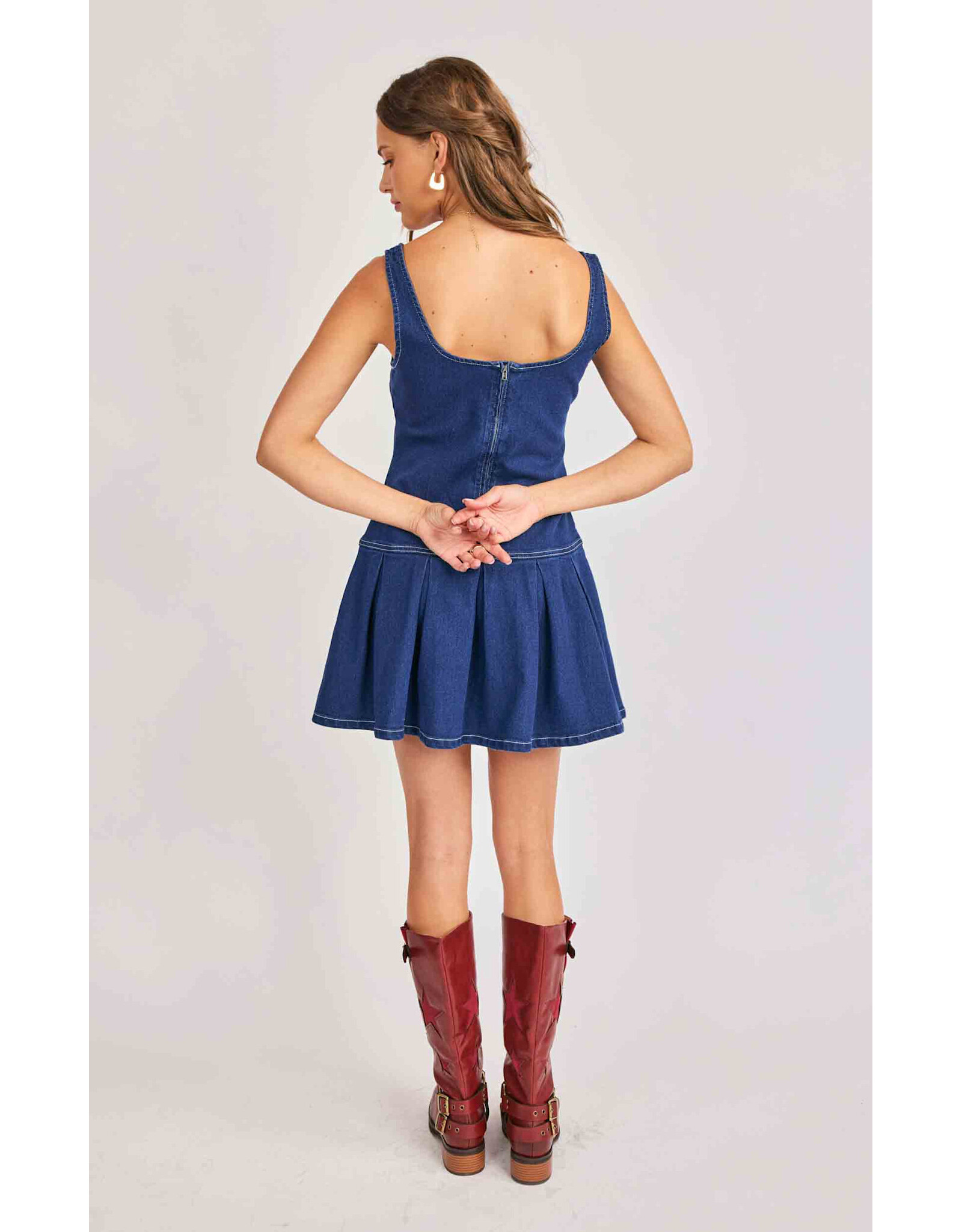 Sadie & Sage Sadie & Sage - Cowgirl Denim Mini Dress (Indigo)