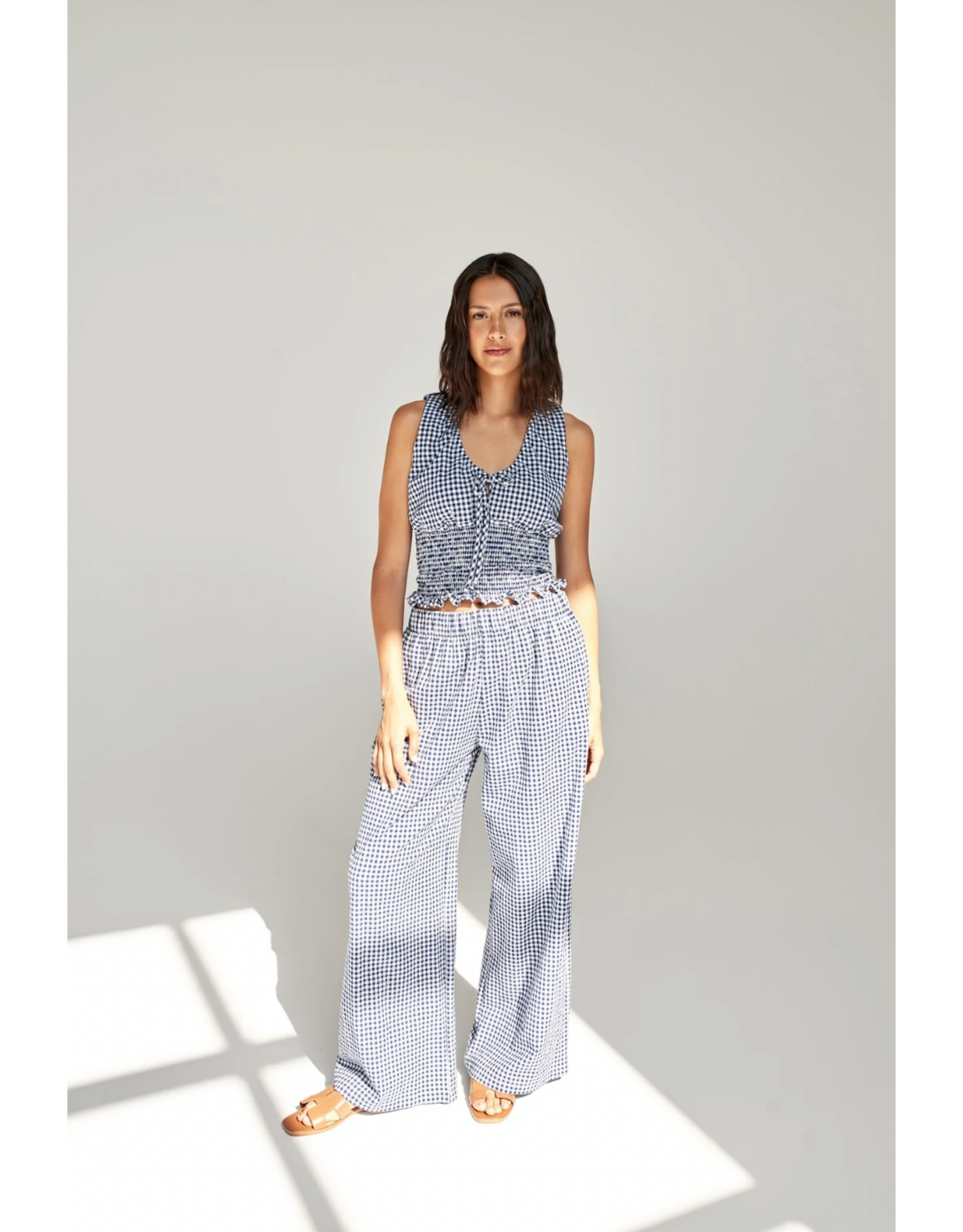 Dailystory Dailystory - Alix Gingham Print Top (Navy)