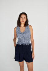 Dailystory Dailystory - Alix Gingham Print Top (Navy)