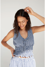 Dailystory Dailystory - Alix Gingham Print Top (Navy)