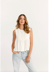 Dailystory Dailystory - Leane Button Up Peplum Tank (Off White)