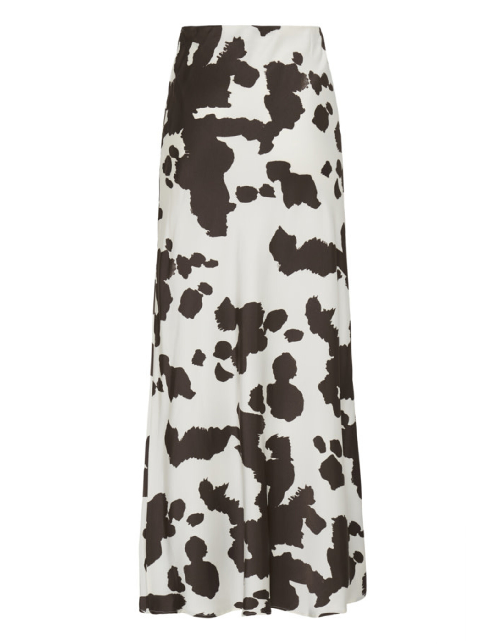 ICHI ICHI - Xendra Long Satin Skirt (Cloud Dancer - Cow Print)