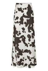 ICHI ICHI - Xendra Long Satin Skirt (Cloud Dancer - Cow Print)