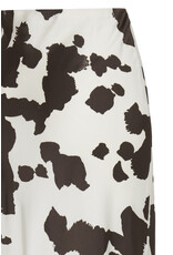 ICHI ICHI - Xendra Long Satin Skirt (Cloud Dancer - Cow Print)