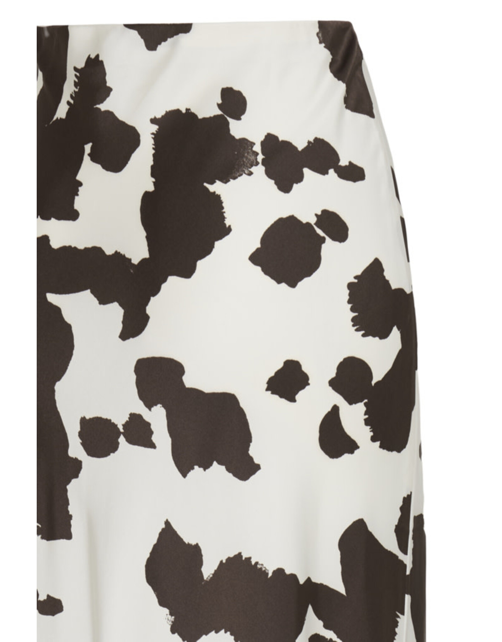 ICHI ICHI - Xendra Long Satin Skirt (Cloud Dancer - Cow Print)