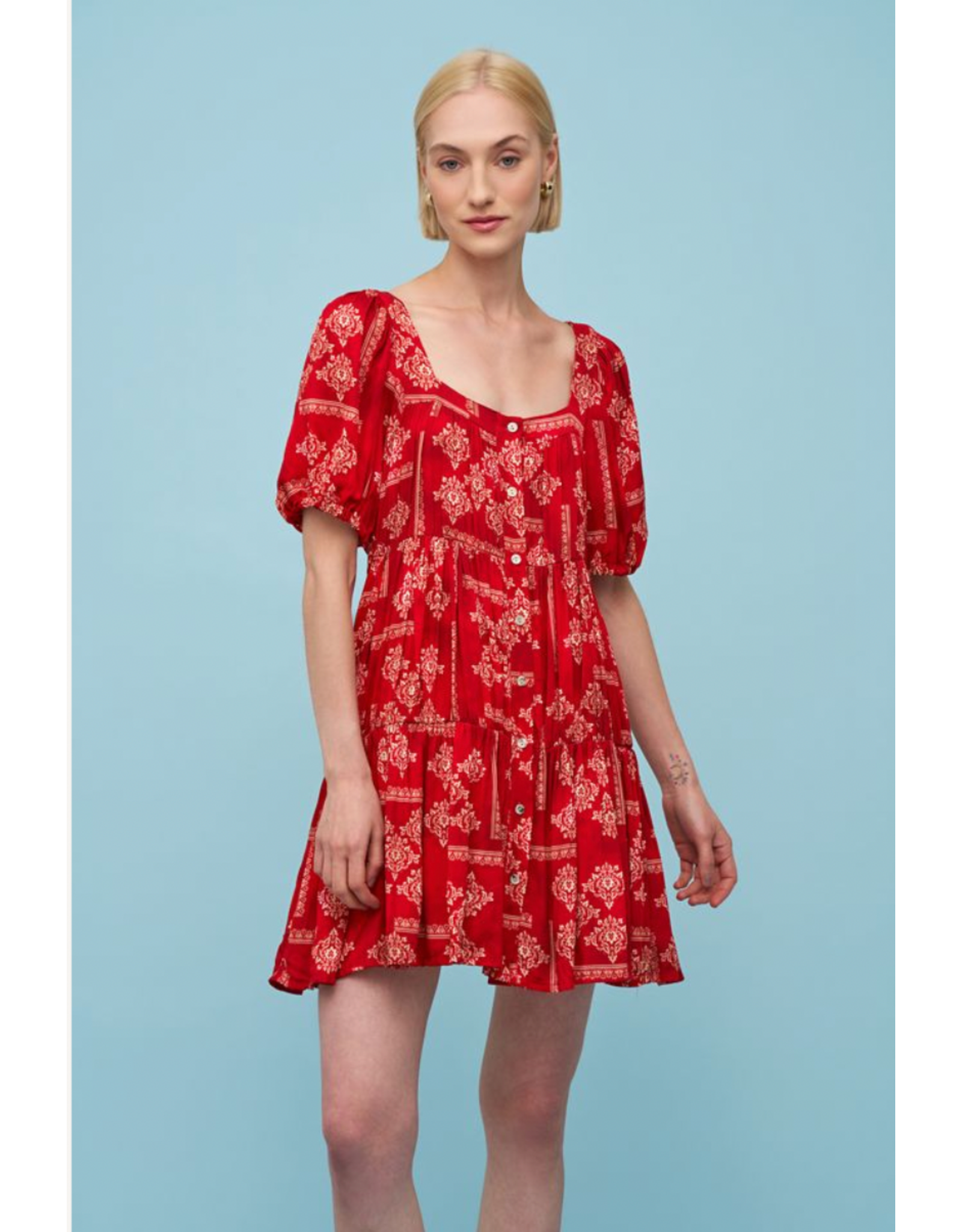 Astrid Astrid - Babydoll Dress (Red Scarf)