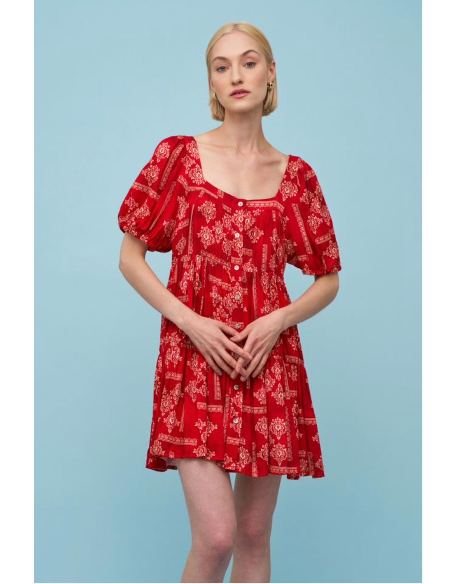 Astrid Astrid - Babydoll Dress (Red Scarf)