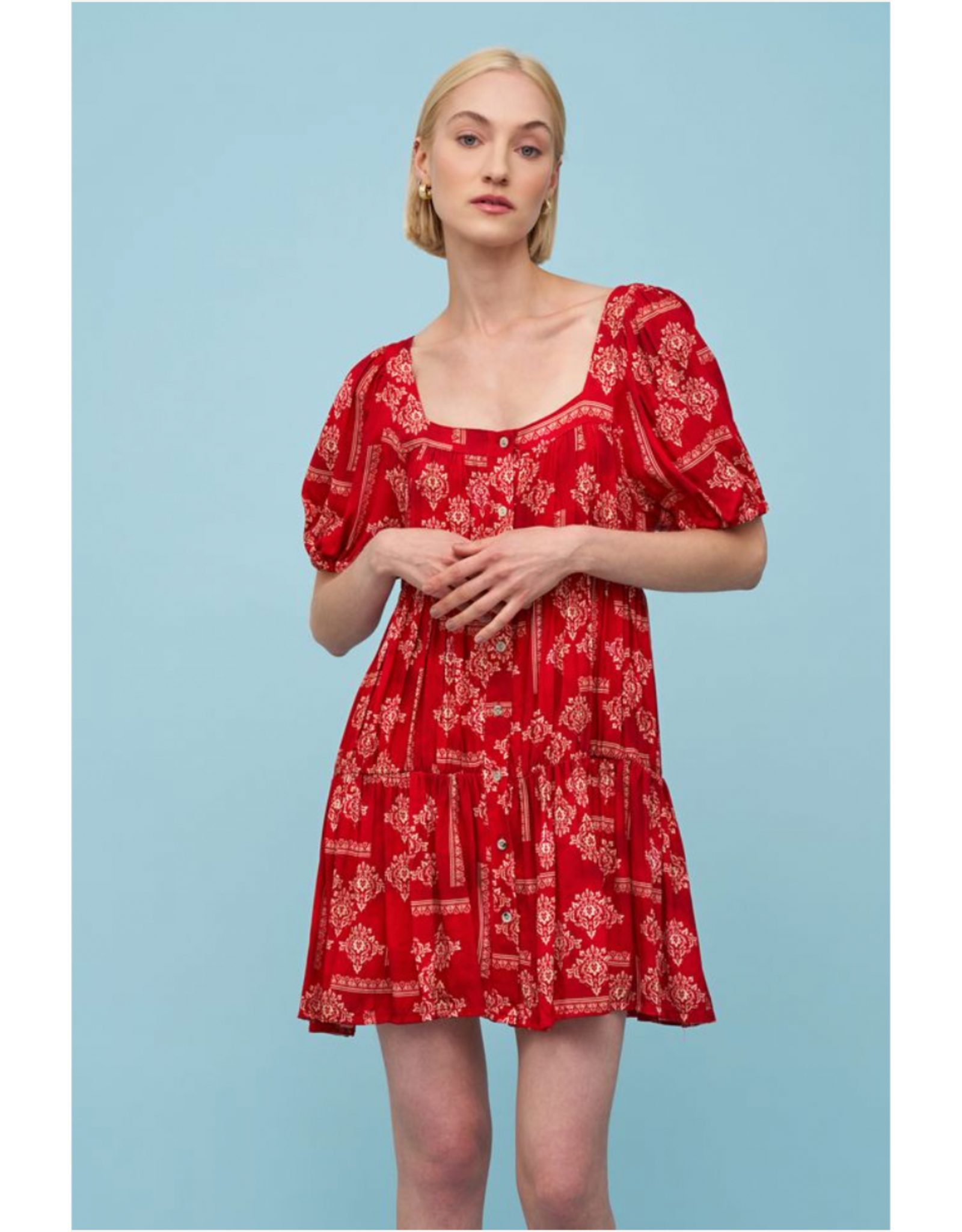 Astrid Astrid - Babydoll Dress (Red Scarf)