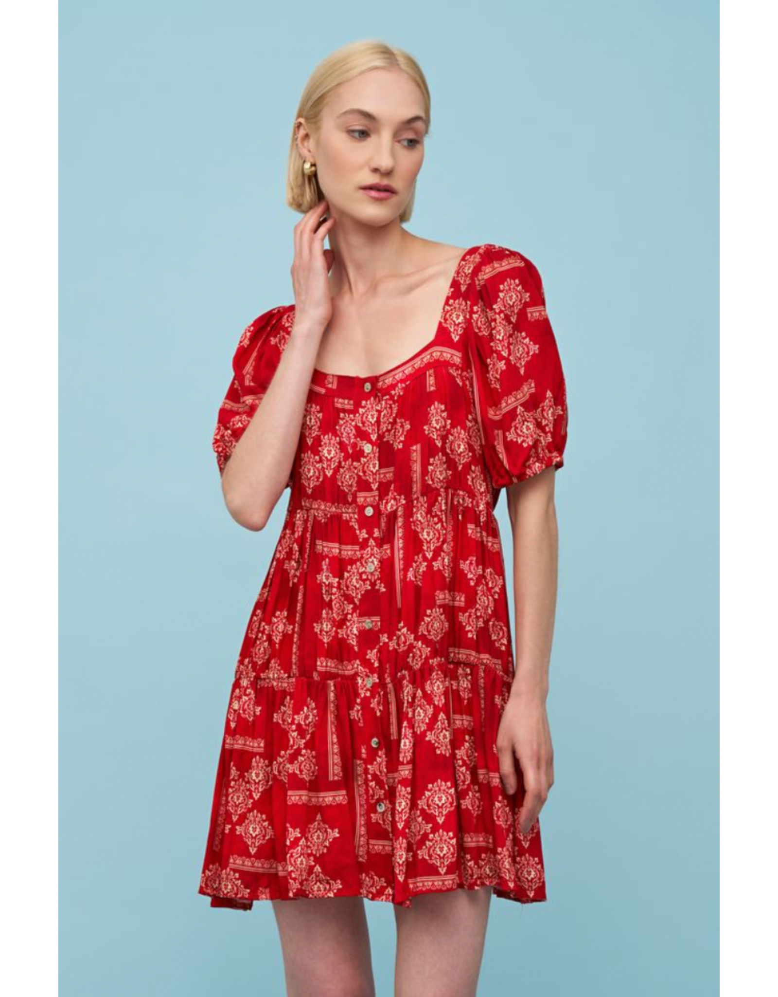 Astrid Astrid - Babydoll Dress (Red Scarf)