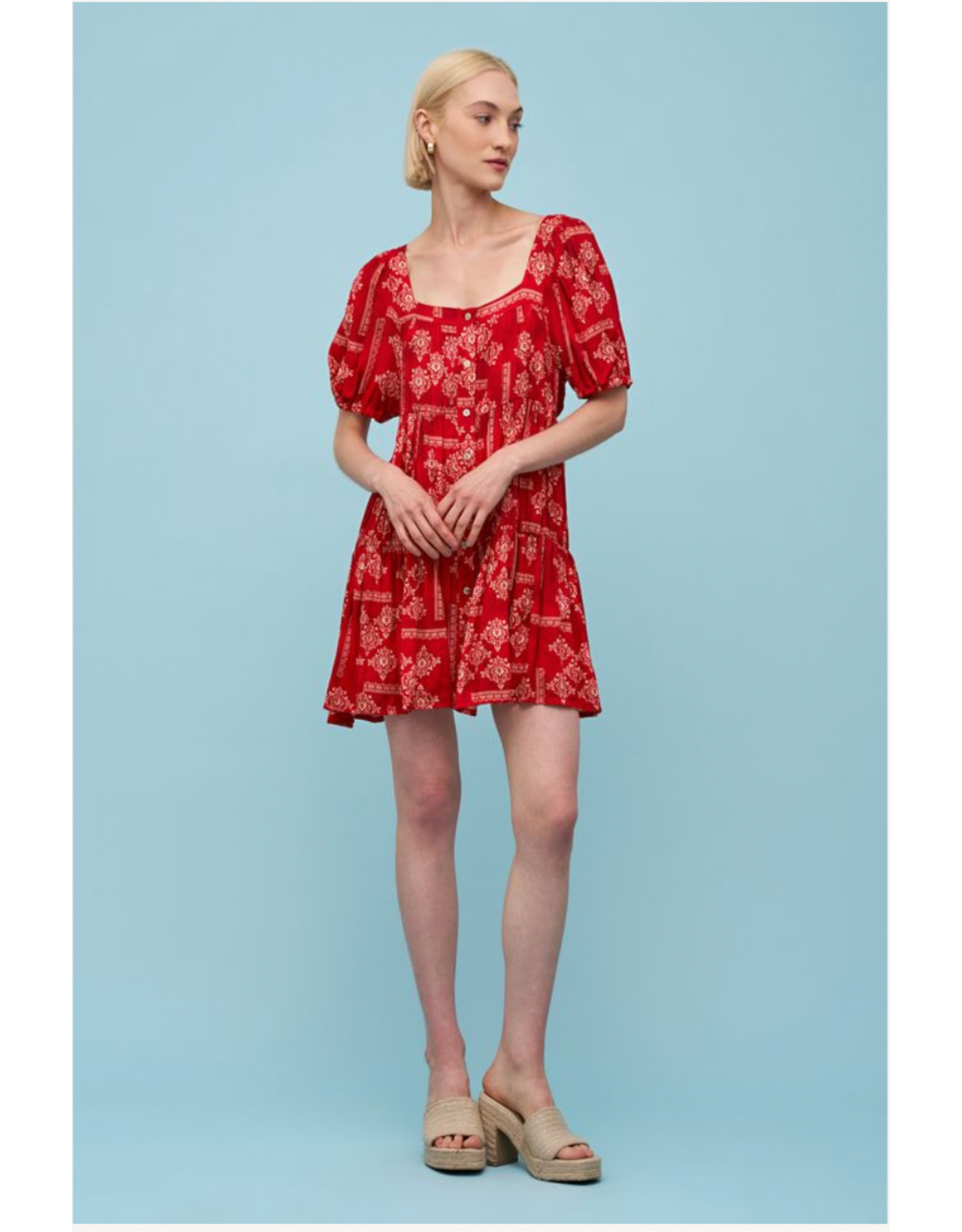 Astrid Astrid - Babydoll Dress (Red Scarf)