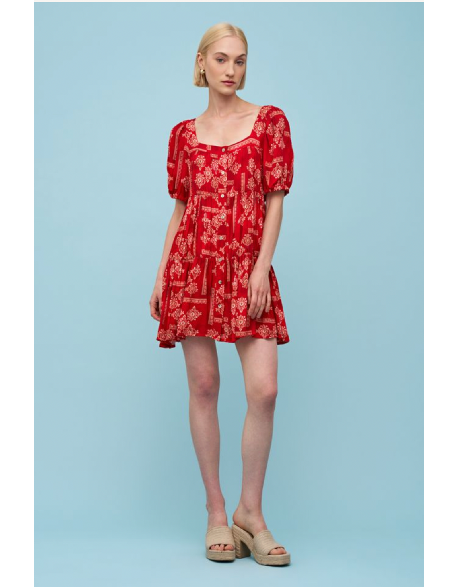 Astrid Astrid - Babydoll Dress (Red Scarf)