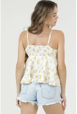 Lace Trimmed Corset Tank (Ivory - Yellow)