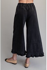 ee:some Ruffle Trim Pants (Black)