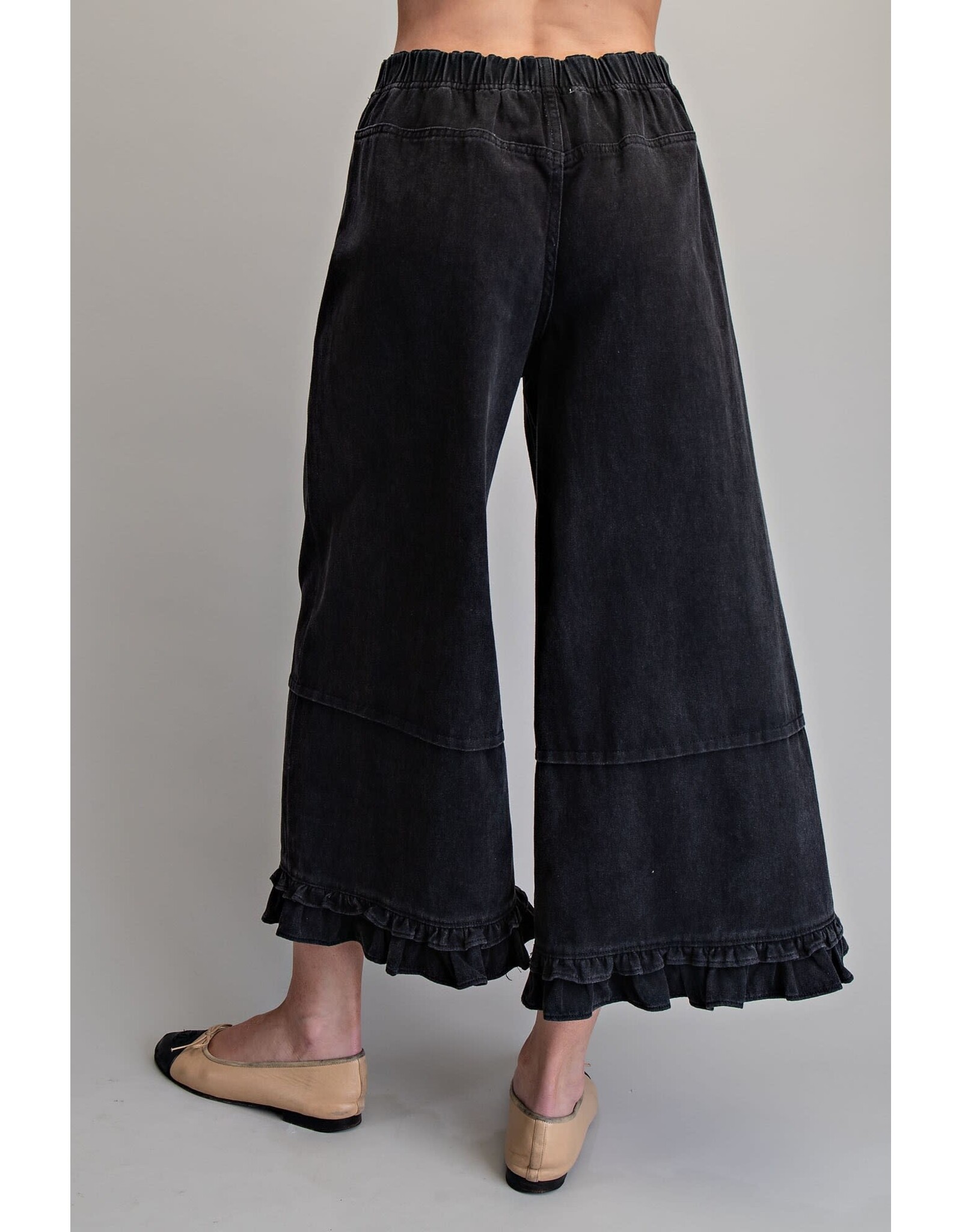 ee:some Ruffle Trim Pants (Black)