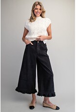 ee:some Ruffle Trim Pants (Black)