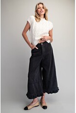 ee:some Ruffle Trim Pants (Black)
