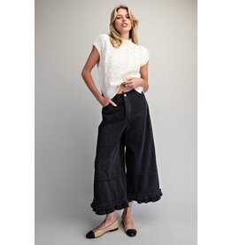 ee:some Ruffle Trim Pants (Black)
