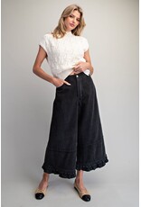ee:some Ruffle Trim Pants (Black)