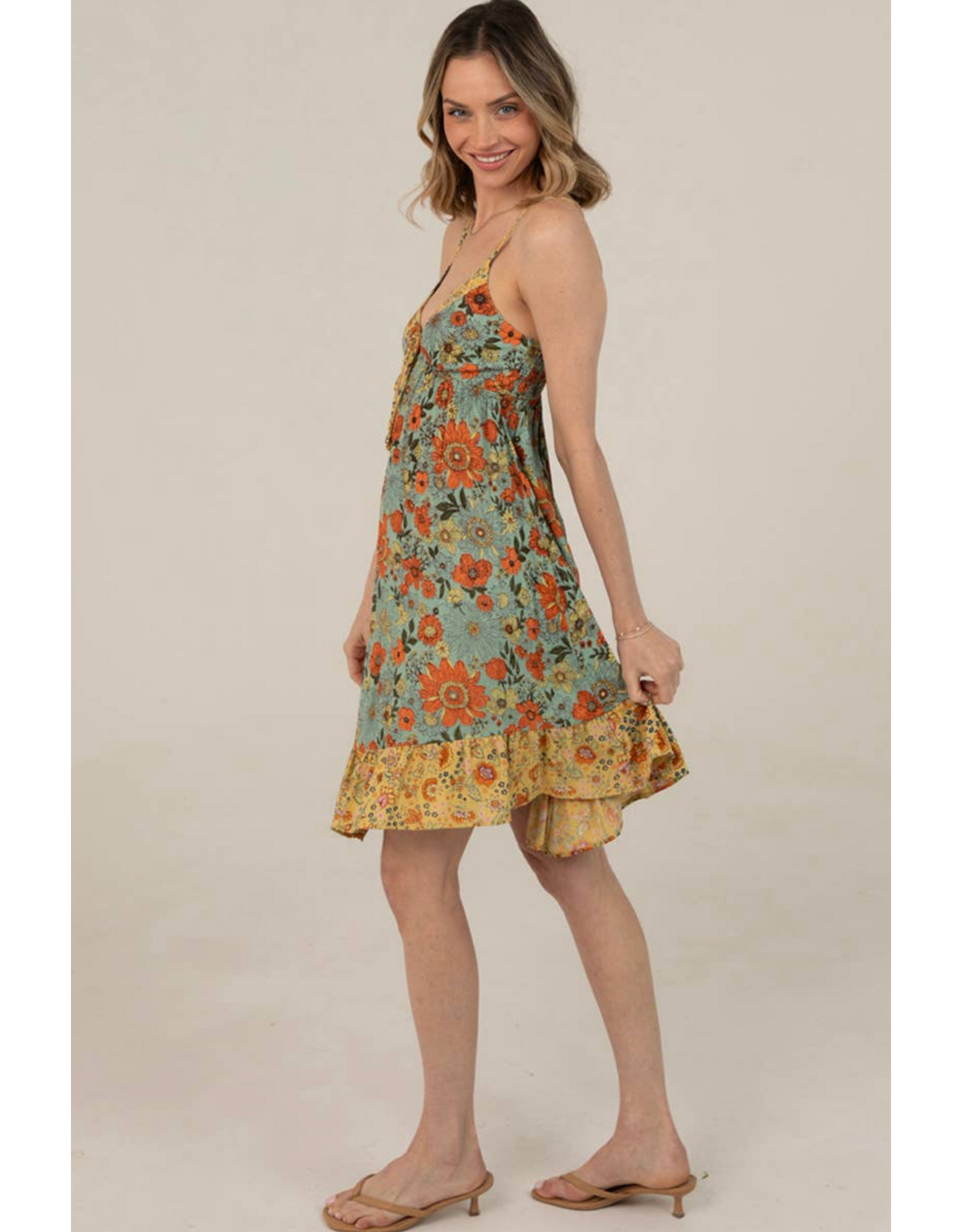 Spaghetti Strap Short Dress (Meadow)