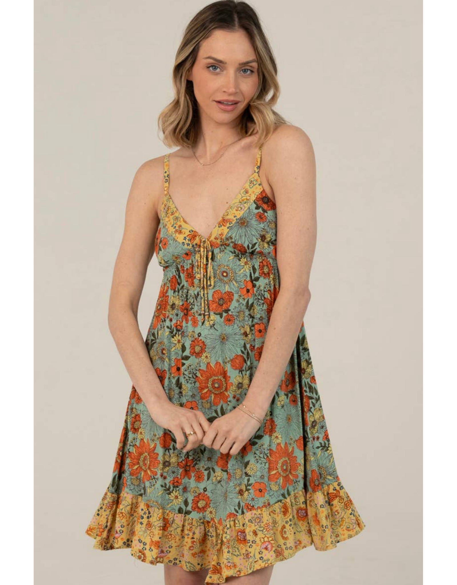 Spaghetti Strap Short Dress (Meadow)