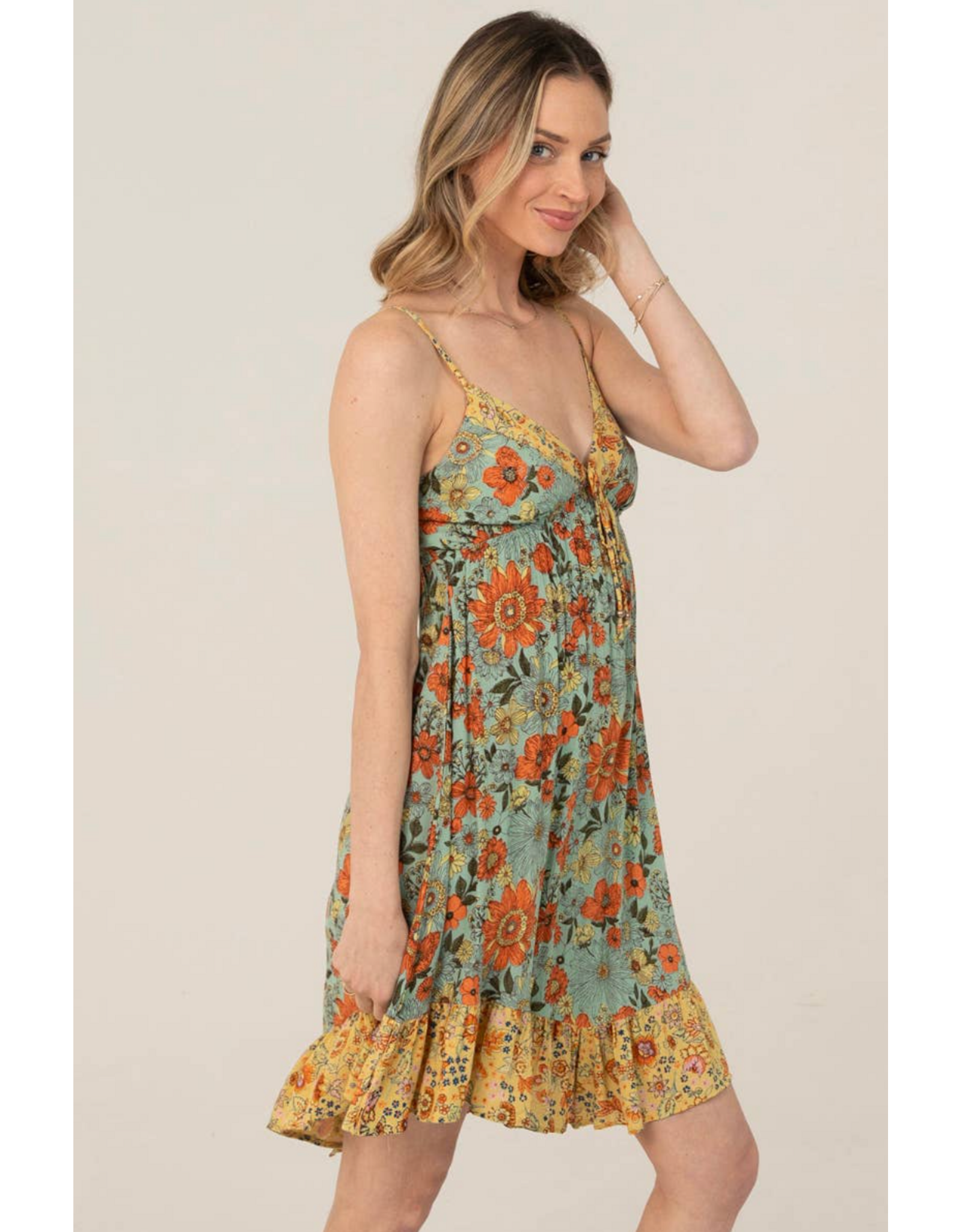Spaghetti Strap Short Dress (Meadow)