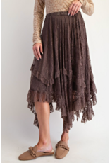 Easel Lace Sharkbite Skirt (Mocha)